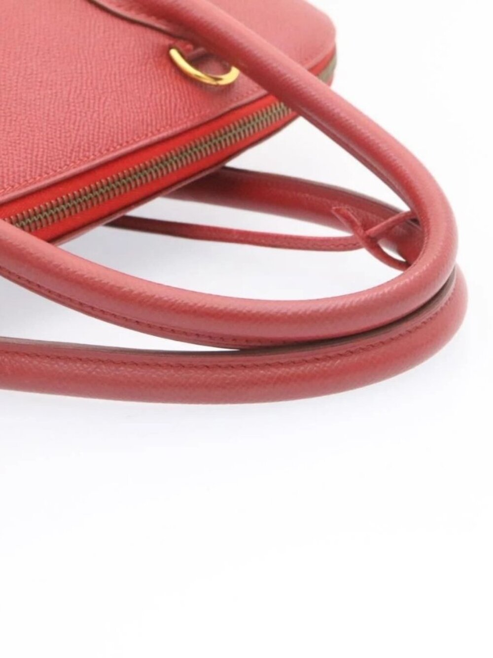HERMES Bolide 37 Hand Bag Leather Red Auth nh122SAM - Picture 6 of 16